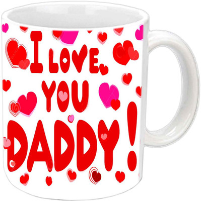 

Raj Laxmi Very Beautiful Hearts Design For Father White Ceramic Mug(350 ml)