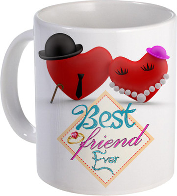 

SKY TRENDS Best Friend Ever Forever Gift For Special day Valentine Day Design (41) Ceramic Mug(320 ml), White
