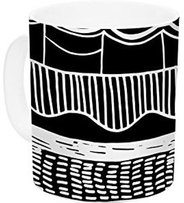 

Kess InHouse InHouse Vasare Nar Abiodun Tribal Black White Ceramic Coffee, 11 oz, Multicolor Ceramic Mug(60 ml)
