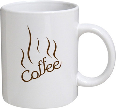 

My Bestow Coffee - MyBestow White Plain Coffee Ceramic Ceramic Mug(320 ml), Multicolor