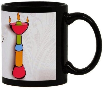 

Lolprint 58 Diwali Gift Black Ceramic Mug(325 ml)