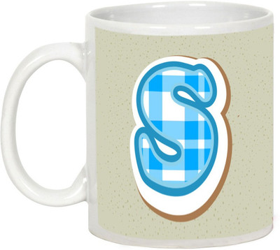 

AllUPrints Colorful Alphabet Letters "S" Ceramic Mug(325 ml), White