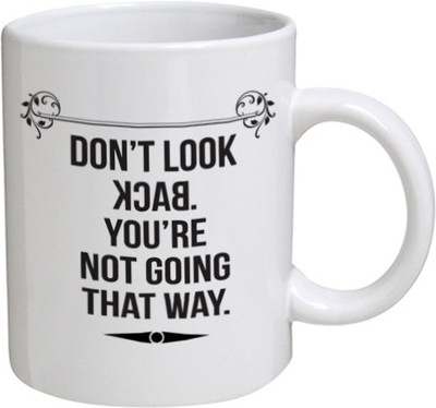 

My Bestow Don't Look Back - MyBestow White Plain Coffee Ceramic Ceramic Mug(320 ml), Multicolor