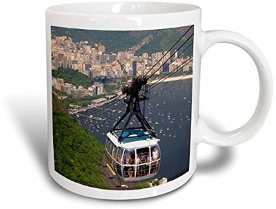 

3dRose Rio De Janeiro, Cable Car, Sugarloaf Peak Brazil Sa04 Dfr0075 David R. Frazier Ceramic, 11 oz, White Ceramic Mug(60 ml), Multicolor