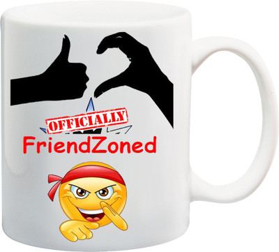 

ME&YOU Gift for Boyfriend/Girlfriend/Couple On Valentine's Day;Officially Friend Zoned Printed Ceramic Mug(325 ml), Multicolor