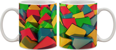 

Artifa Colourful Cubes Porcelain, Ceramic Mug(350 ml), Multicolor