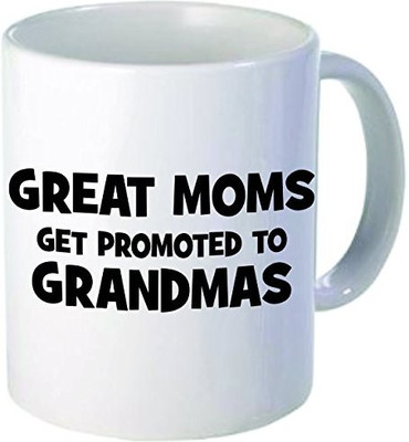 

Rikki Knight Knight Great Moms Get Promoted to Grandmas Ceramic Coffee, 11 oz, White Ceramic Mug(60 ml), Multicolor