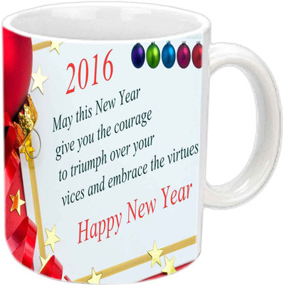 

Raj Laxmi New year best quotes white cup Ceramic Mug(350 ml)