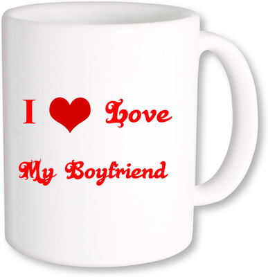 

PhotogiftsIndia I Love My Boyfriend Ceramic Mug(325 ml), Multicolor