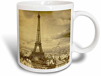 

3dRose Eiffel Tower Paris France 1889 Sepia Tone, 11-Ounce Ceramic Mug(60 ml), Multicolor