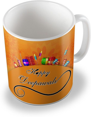 

SKY TRENDS sky trends # D007 diwali gift set Ceramic Mug(325 ml), White