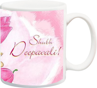 

ME&YOU Special Diwali Gift ; Shubh Deepawali Greetings Coffee Ceramic Mug(325 ml), Multicolor