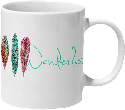 

Mooch Wale Wanderlust Featheres Ceramic Mug(325 ml), Multicolor