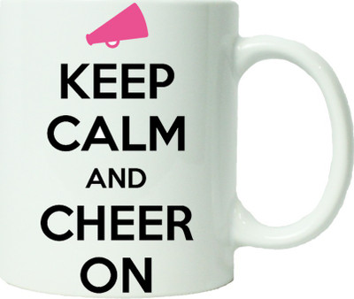 

Maison N Mode Keep Calm And Cheer On Coffee Ceramic Mug(330 ml), Multicolor