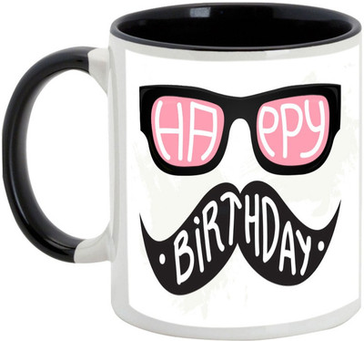 

AllUPrints Happy Birthday Crazy Friend Ceramic Mug(325 ml), Black