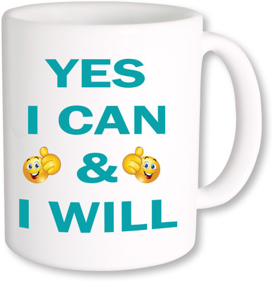 

PhotogiftsIndia Yes I Can Ceramic Mug(325 ml), Multicolor
