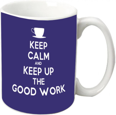 

Maison N Mode Good Work Coffee Ceramic Mug(330 ml), Multicolor