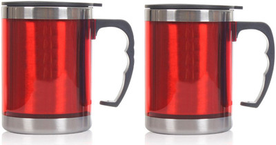 

Tuelip Insulated combo Sipper Lid tea and coffee Stainless Steel Mug(400 ml, Pack of 2)