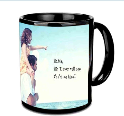 

Raj Laxmi Wish You happy Fathers Day With Beach View Multicolor Ceramic Mug(350 ml), Black