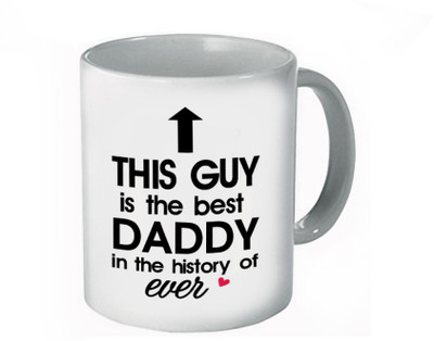 

DESIGNER CASES This Guy White Plain Coffee Ceramic Mug(320 ml), Multicolor