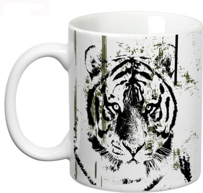 

Prithish Tiger Sketch Ceramic Mug(330 ml), Multicolor