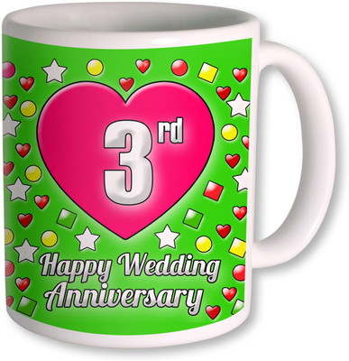 

PhotogiftsIndia Gifts For 3rd Wedding Anniversary Coffee Ceramic Mug(350 ml), White