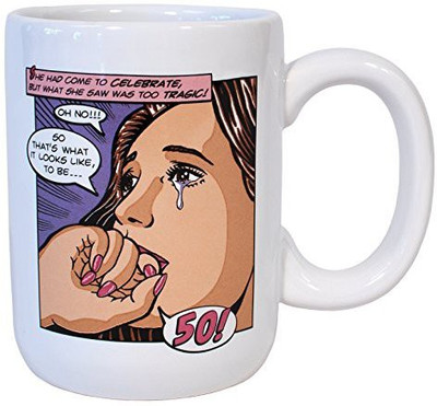 

Laid Back Back CS1427 Women's 50th Birthday Milestone Ceramic, 14-Ounce Ceramic Mug(60 ml), Multicolor