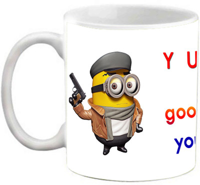 

EFW Google Theme Minion 325 Ml Coffee Ceramic Mug(325 ml), White