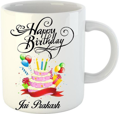 

Huppme Happy Birthday Jai White (350 ml) Ceramic Mug(350 ml)