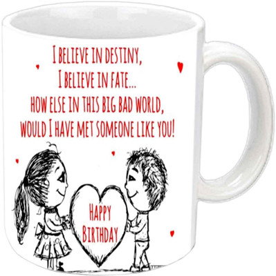 

Raj Laxmi lovers heart lovers b'day white mug Ceramic Mug(350 ml)