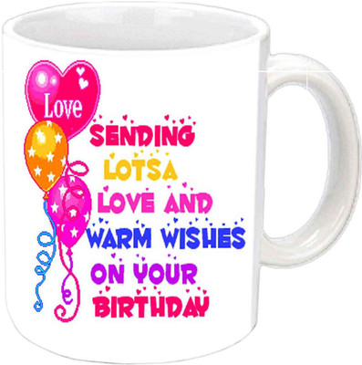 

Raj Laxmi 3 balloons sister b'day white Ceramic Mug(350 ml)