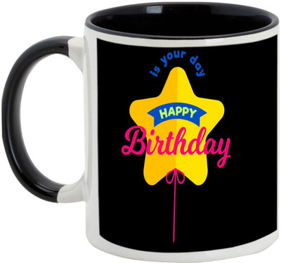 

AllUPrints Its Your Day Happy Birthday Ceramic Mug(325 ml), Black
