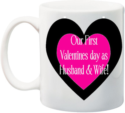 

ME&YOU Valentine's Day Gift For Husband/Wife; 1 Year Together Printed Ceramic Mug(325 ml), Multicolor