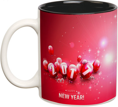 

Prithish New Year Design 9 Double Color Ceramic Mug(330 ml), Multicolor
