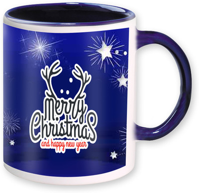 

Heyworlds merry christmas and happy new year gifts Ceramic Mug(325 ml), Blue