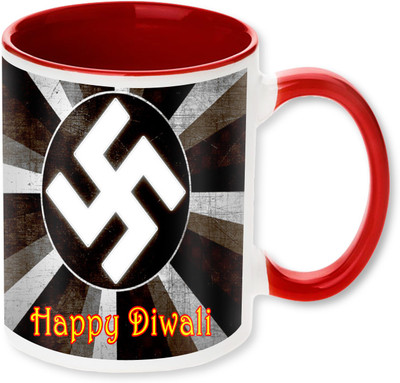 

Heyworlds happy diwali gifts 38 Ceramic Mug(325 ml), Multicolor