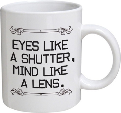 

My Bestow Mind Like A Lens - MyBestow White Plain Coffee Ceramic Ceramic Mug(320 ml), Multicolor