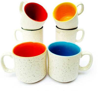 

Onlinemaniya ONMCup93 Bone China(Multicolor, Pack of 6)