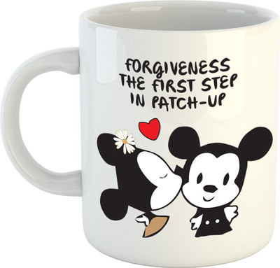 

HuppmeGift Forgivness The First Step In Patchup White Ceramic Mug(350 ml)