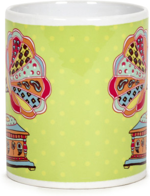 

Chumbak Gramophone Ceramic Mug(300 ml), Multicolor