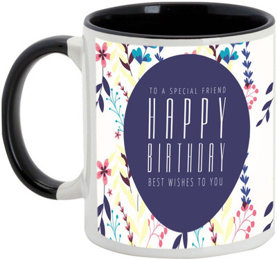 

AllUPrints Happy Birthday Special Friend Ceramic Mug(325 ml), Black