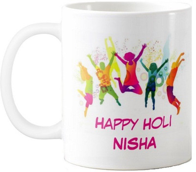 

Exoctic Silver Happy Holi Nisha Series001 Ceramic Mug(330 ml), Multicolor