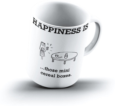 

Ucard Happiness Is2179 Bone China, Ceramic, Porcelain Mug(325 ml), Multicolor