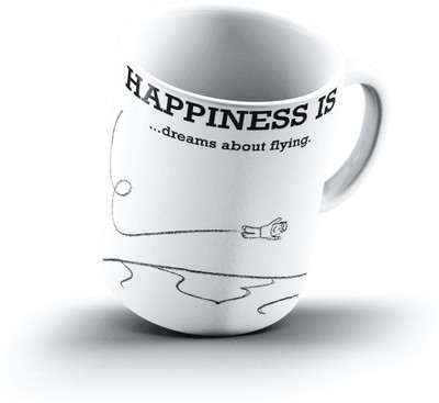 

Ucard Happiness Is1890 Bone China, Ceramic, Porcelain Mug(325 ml), Multicolor