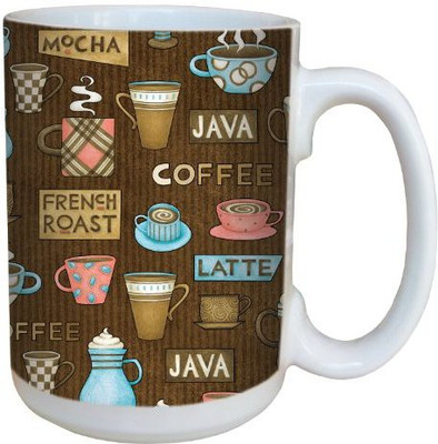 

Tree-Free Greetings Greetings 79272 Coffee Cups by Debbie Mumm Ceramic with Full-Sized Handle, 15-Ounce Ceramic Mug(60 ml), Multicolor