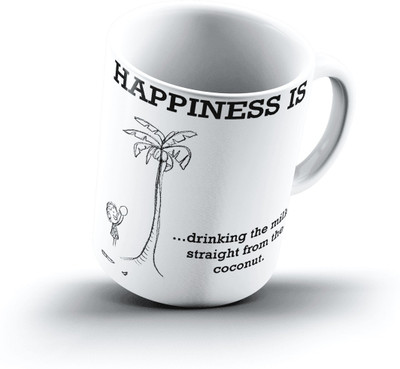 

Ucard Happiness Is2108 Bone China, Ceramic, Porcelain Mug(325 ml)