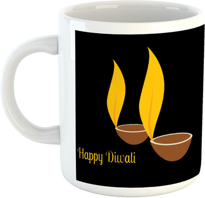 

Deeher Gifts Happy Diwali Design37 Ceramic Mug(330 ml), Multicolor