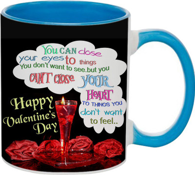

SKY TRENDS Beautiful Special and Best Happy Valentine Gifts for Boyfriend Girlfriend Fiance Wife Husband Friends Birthday Anniversary069 Ceramic Mug(325 ml), Blue