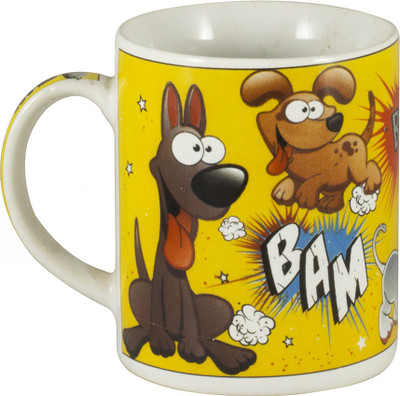 

Puncham BAM Cartoon Ceramic Mug(325 ml), Multicolor