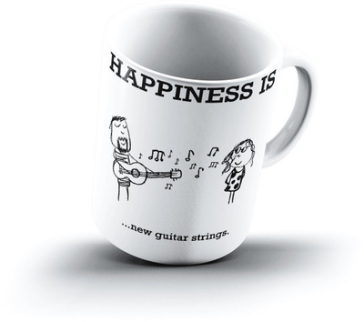 

Ucard Happiness Is2372 Bone China, Ceramic, Porcelain Mug(325 ml), Multicolor